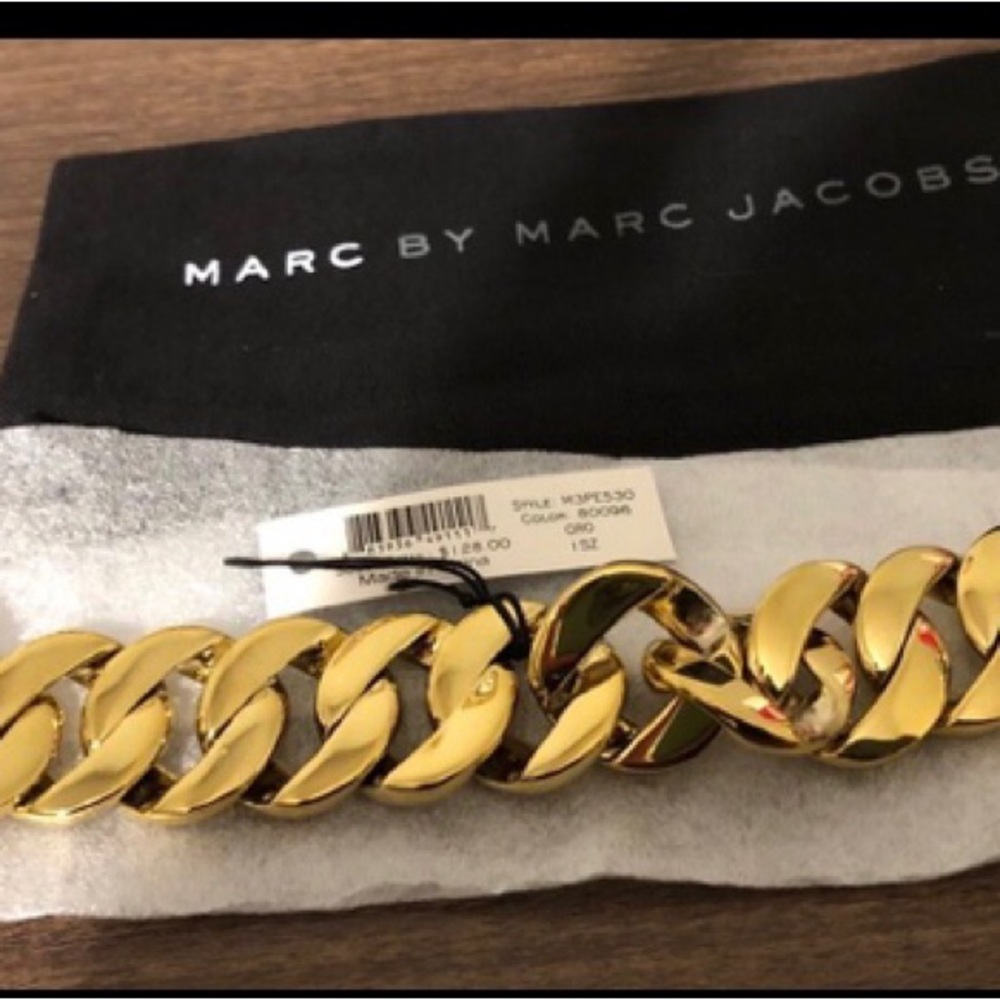 Marc By Marc Jacobs Goldtone Katie Logo Link Bracelet - with dustbag